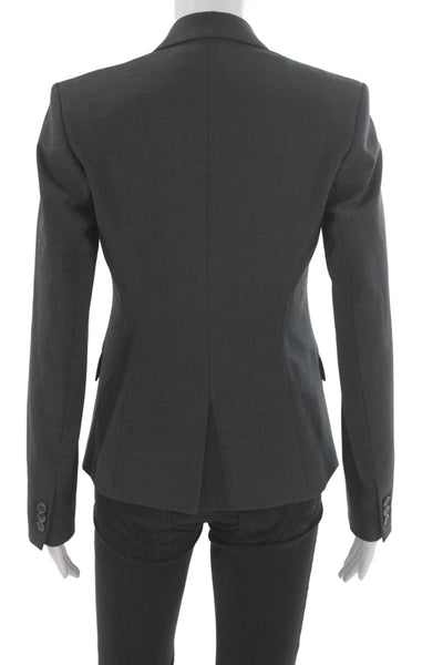 Theory Unisex Dark Gray Classic Wool Blend Blazer Size 2