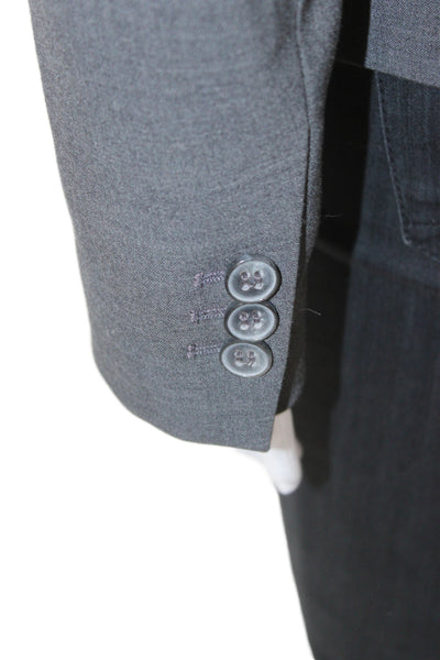 Theory Unisex Dark Gray Classic Wool Blend Blazer Size 2