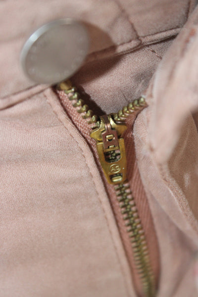 AG Adriano Goldschmied Women Ankle Chino Pants Brown Cotton Modal Blend Size 28