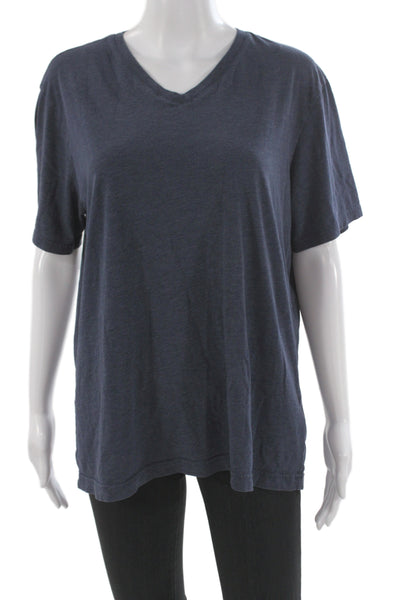 Banana Republic Mens Dark Blue V-Neck Short Sleeve T-Shirt Cotton Blend Size L