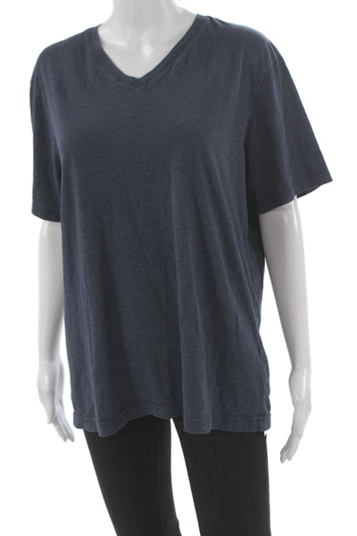 Banana Republic Mens Dark Blue V-Neck Short Sleeve T-Shirt Cotton Blend Size L