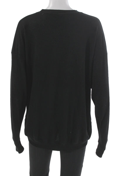 Alo Yoga Unisex Pullover Sweater Black Crew Neck Long Sleeve Size XS