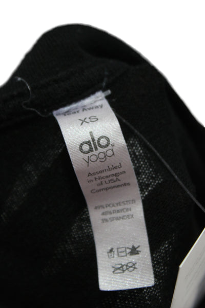 Alo Yoga Unisex Pullover Sweater Black Crew Neck Long Sleeve Size XS