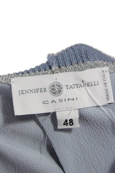 Jennifer Tattanelli Women Light Blue Basic Blouse Short Sleeve Size 16