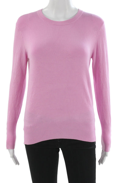 Zara Unisex Pink Crewneck Pullover Sweater Button Long Sleeve Size M