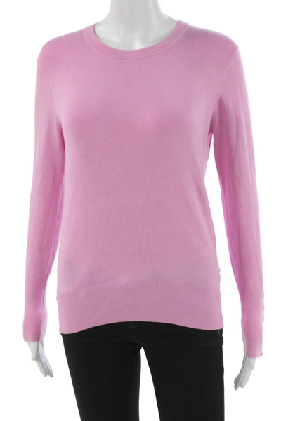 Zara Unisex Pink Crewneck Pullover Sweater Button Long Sleeve Size M