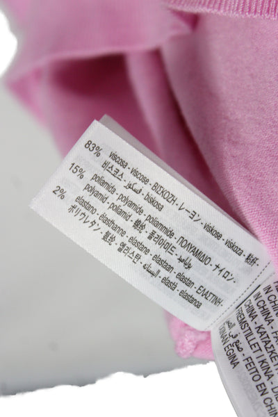 Zara Unisex Pink Crewneck Pullover Sweater Button Long Sleeve Size M