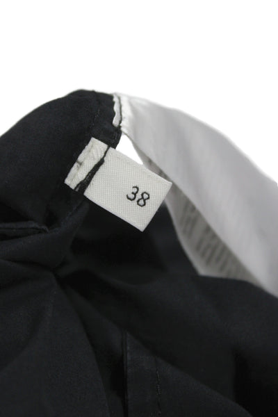 Malene Birger Women Kaftan Dress Black Cotton V-neck 3/4 Sleeve Size XL