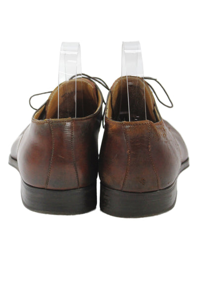 Magnanni Mens Leather Lace Up Oxford Dress Shoes Brown Size 7.5 Medium