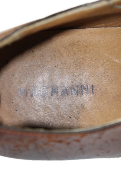 Magnanni Mens Leather Lace Up Oxford Dress Shoes Brown Size 7.5 Medium