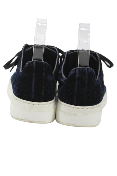 Alaia Womens Velvet Printed Low Top Lace Up Sneakers Navy Blue Size 36 6