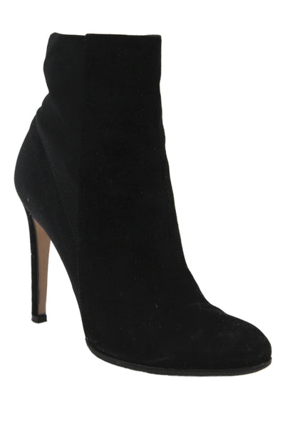 Gianvito Rossi Womens Suede Stretch Knit Ankle Boots Black Size 35.5 5.5