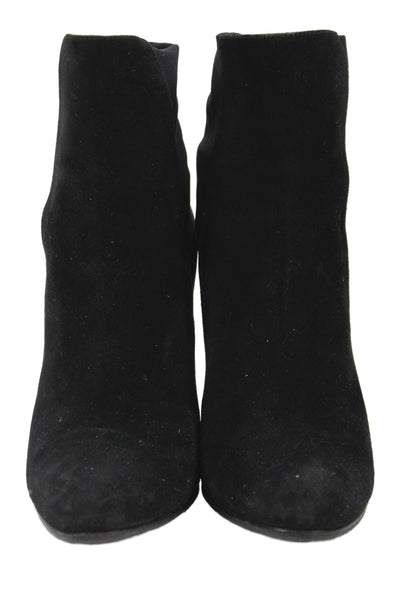 Gianvito Rossi Womens Suede Stretch Knit Ankle Boots Black Size 35.5 5.5