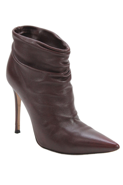 Gianvito Rossi Womens Pointed Toe Stiletto Heel Ankle Boots Red Size 37.5 7.5