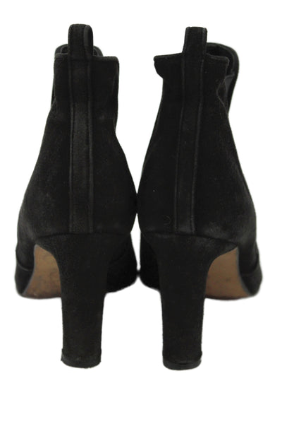 Manolo Blahnik Womens Suede Square Toe Ankle Boots Black Size 35 5