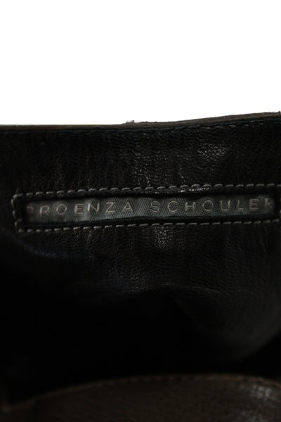 Proenza Schouler Womens Leather Pointed Toe Belted Ankle Boots Brown Size 8.5