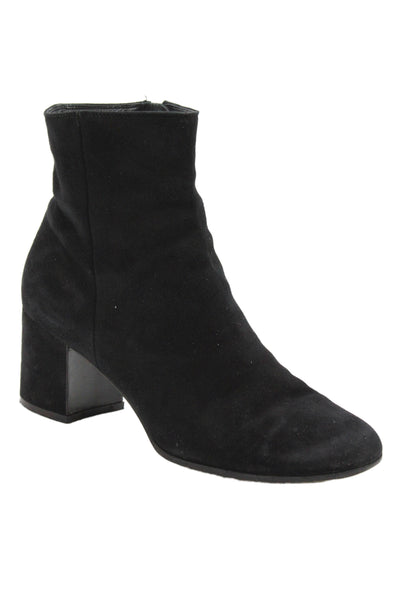 Gianvito Rossi Womens Suede Zip Up Round Toe Ankle Boots Black Size 36.5 6.5