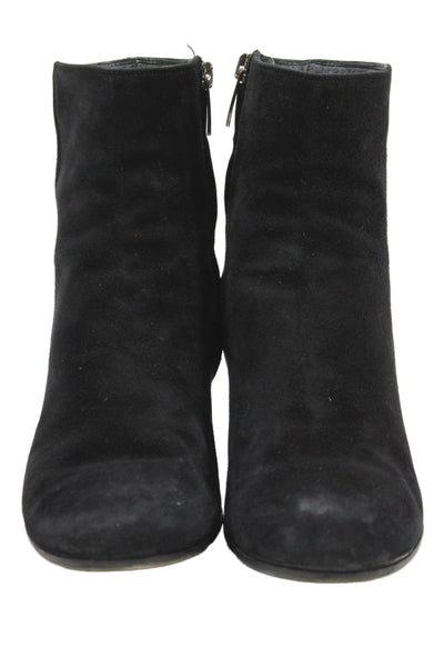 Gianvito Rossi Womens Suede Zip Up Round Toe Ankle Boots Black Size 36.5 6.5