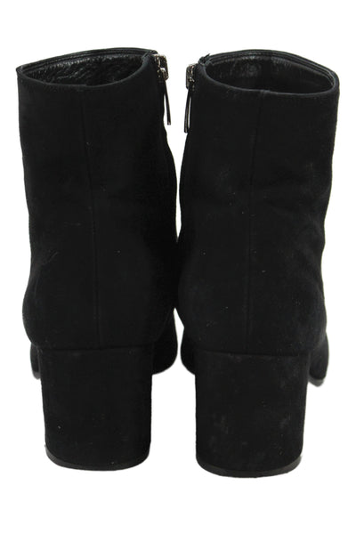 Gianvito Rossi Womens Suede Zip Up Round Toe Ankle Boots Black Size 36.5 6.5