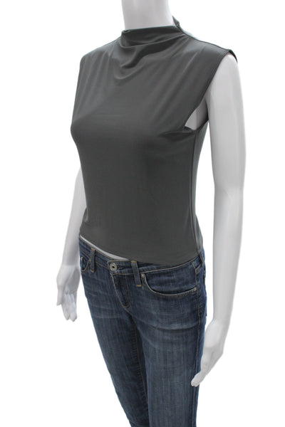Wilfred Womens Basic Mock Neck Sleeveless Tank Dark Gray Cotton Size S