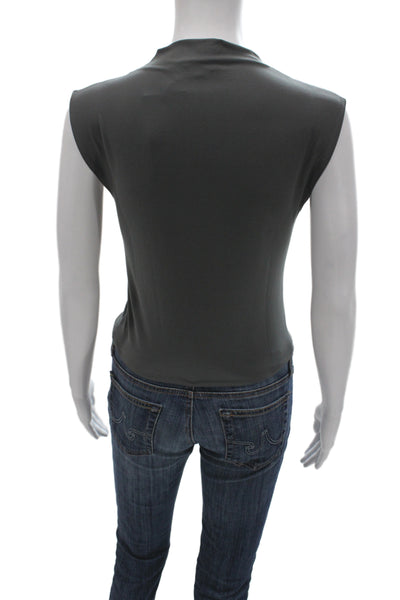 Wilfred Womens Basic Mock Neck Sleeveless Tank Dark Gray Cotton Size S