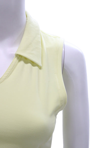 TNA Women Cropped V-Neck Tank Yellow Sleeveless 90s Size S