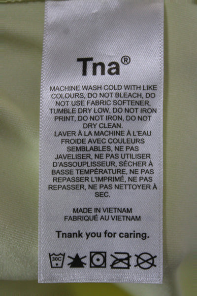 TNA Women Cropped V-Neck Tank Yellow Sleeveless 90s Size S