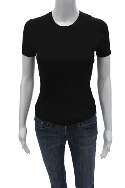 Babaton Women Basic Black Crew Neck Short Sleeve T-Shirt Size S