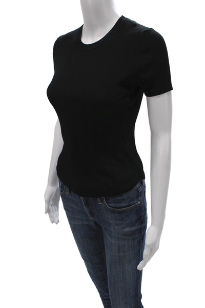 Babaton Women Basic Black Crew Neck Short Sleeve T-Shirt Size S
