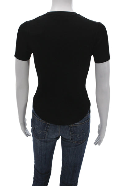 Babaton Women Basic Black Crew Neck Short Sleeve T-Shirt Size S
