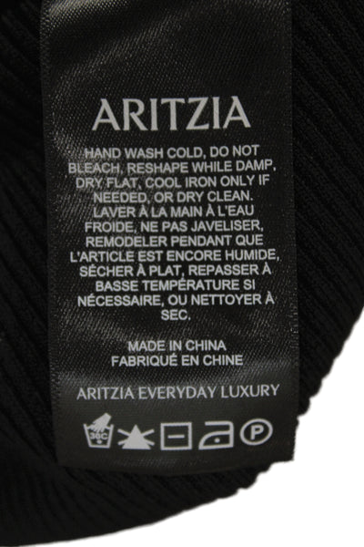 Babaton Women Basic Black Crew Neck Short Sleeve T-Shirt Size S