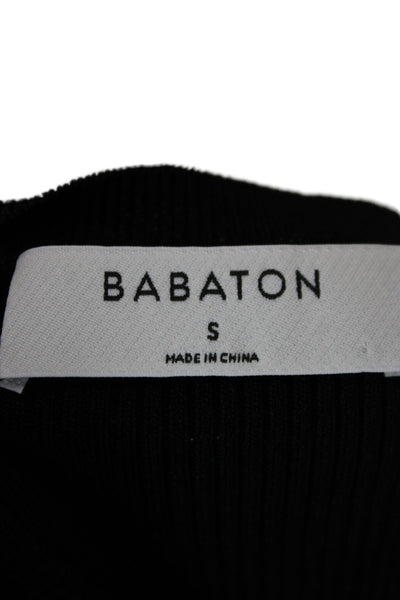 Babaton Women Basic Black Crew Neck Short Sleeve T-Shirt Size S