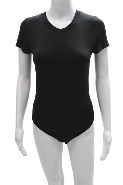 Sunday Best Women Black Round Neck Short Sleeve Bodysuit Size M