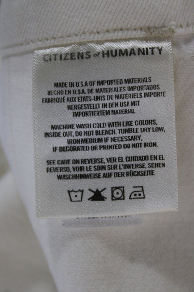 Citizens of Humanity Womens Collared Long Sleeve White Jumpsuit Size XS