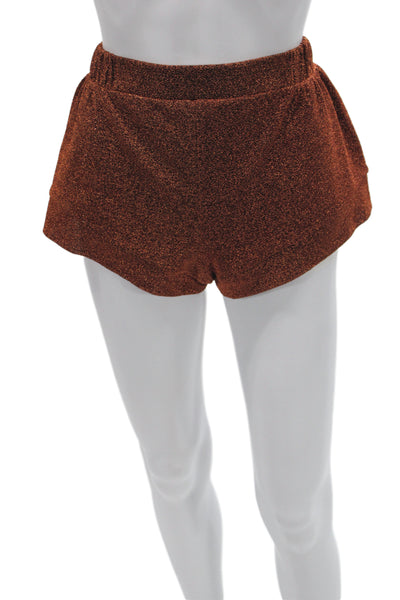 Oseree Unisex Brown 80s 100% Polyester Shorts Size M