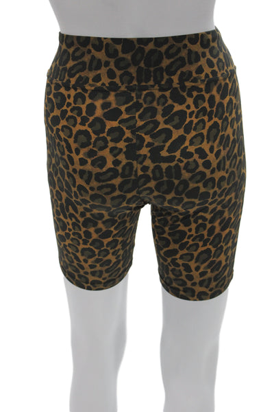 Fisch Unisex Brown Animal Print Biker Shorts Size S