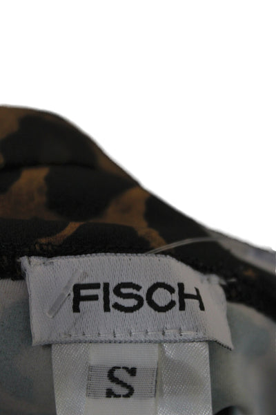 Fisch Unisex Brown Animal Print Biker Shorts Size S