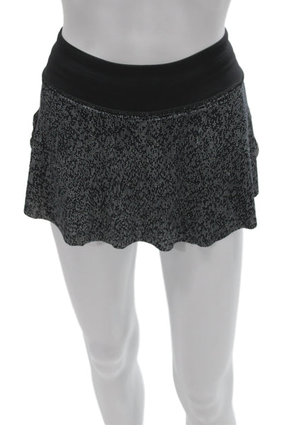 Lululemon Womens Geometric Black Mini Skort Size 4