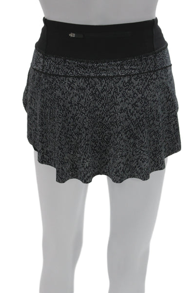 Lululemon Womens Geometric Black Mini Skort Size 4