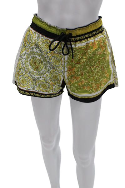 Versace Mens Designer Black Graphic Drawstring Polyester Shorts Size 38