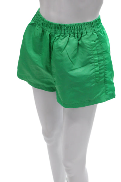 The Frankie Shop Unisex Green Polyester Solid Beach Shorts Size S