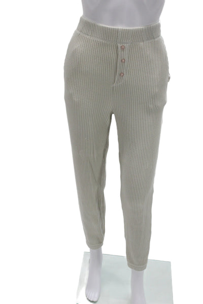 Tre Womens Jogger Cropped Pants White Cotton Drawstring Solid Fall Size 0
