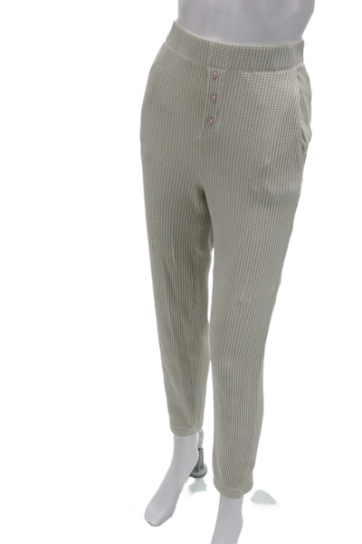 Tre Womens Jogger Cropped Pants White Cotton Drawstring Solid Fall Size 0