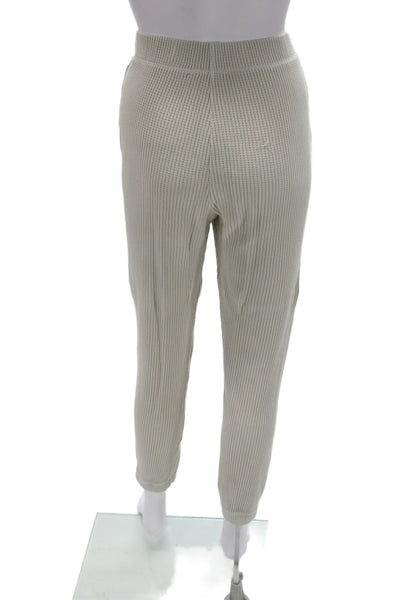 Tre Womens Jogger Cropped Pants White Cotton Drawstring Solid Fall Size 0
