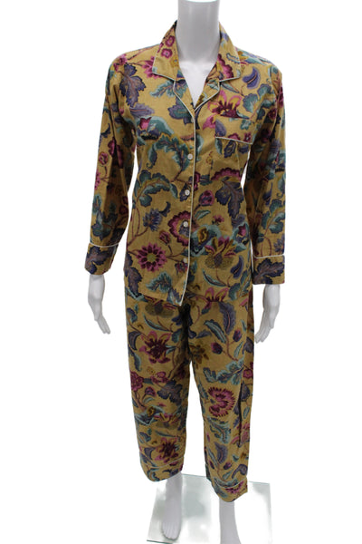 Curiosity Lab Womens Button Front Floral Printed Pajama Set Brown Size IT 36