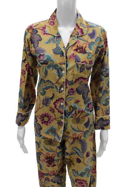 Curiosity Lab Womens Button Front Floral Printed Pajama Set Brown Size IT 36