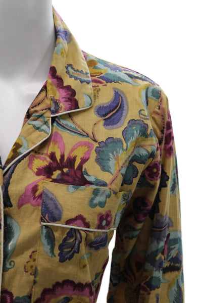 Curiosity Lab Womens Button Front Floral Printed Pajama Set Brown Size IT 36