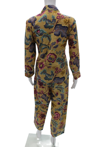 Curiosity Lab Womens Button Front Floral Printed Pajama Set Brown Size IT 36