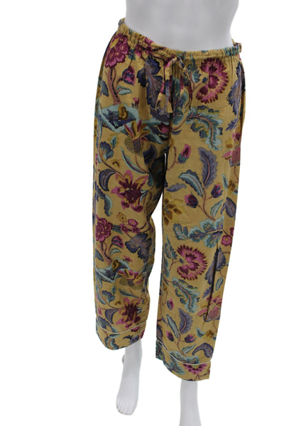 Curiosity Lab Womens Button Front Floral Printed Pajama Set Brown Size IT 36