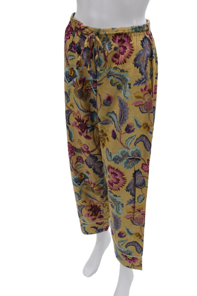 Curiosity Lab Womens Button Front Floral Printed Pajama Set Brown Size IT 36